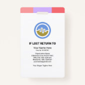 Kleurrijke stripjes zurse foto-sjabloon badge (Achterkant)