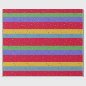 kleurrijke strips en sterren cadeaupapier (Vlak)