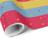 kleurrijke strips en sterren cadeaupapier (Rol Hoek)