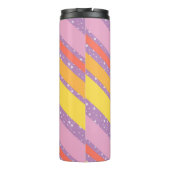 Kleurrijke strips en sterren voegen Jouw naam lera Thermosbeker (Achterkant)