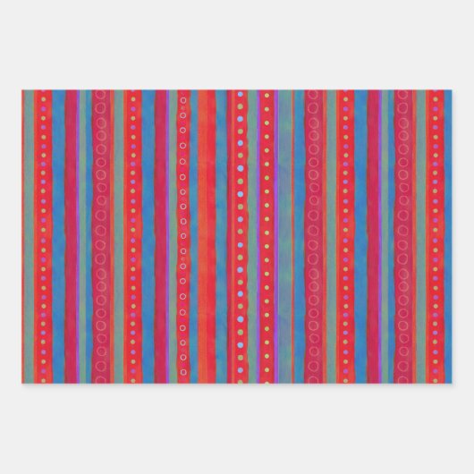 Kleurrijke strips inpakpapier vel (Voorkant 3)