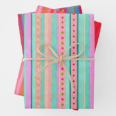 Kleurrijke strips inpakpapier vel (In situ)
