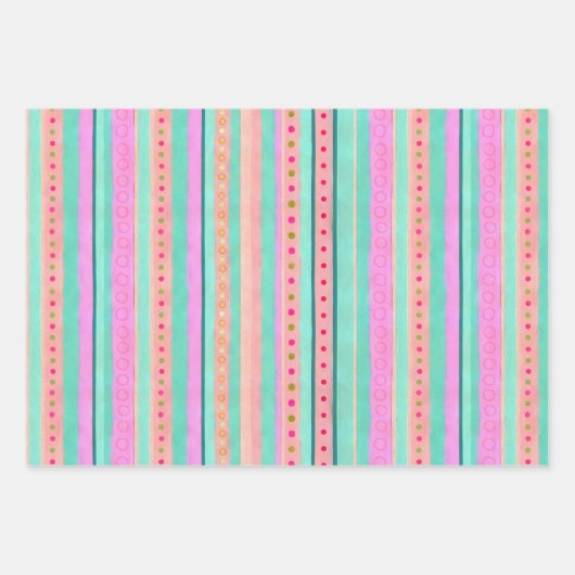 Kleurrijke strips inpakpapier vel (Voorkant)