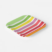 Kleurrijke strips papieren bordje (Gebogen)