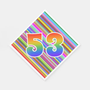 Kleurrijke strips + Rainboogpatroon "53" Event # Servet