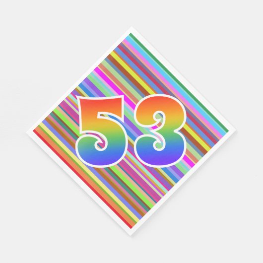 Kleurrijke strips + Rainboogpatroon "53" Event # Servet (Hoek)