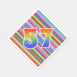 Kleurrijke strips + Rainboogpatroon "57" Event # Servet