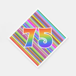 Kleurrijke strips + Rainboogpatroon "75" Event # Servet