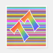 Kleurrijke strips + Rainboogpatroon "77" Event # Servet (Voorkant)