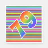 Kleurrijke strips + Rainboogpatroon "79" Event # Servet (Voorkant)