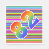 Kleurrijke strips + Rainboogpatroon "82" Event # Servet (Voorkant)