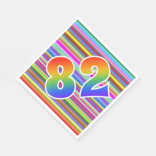 Kleurrijke strips + Rainboogpatroon "82" Event # Servet