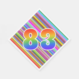Kleurrijke strips + Rainboogpatroon "83" Event # Servet