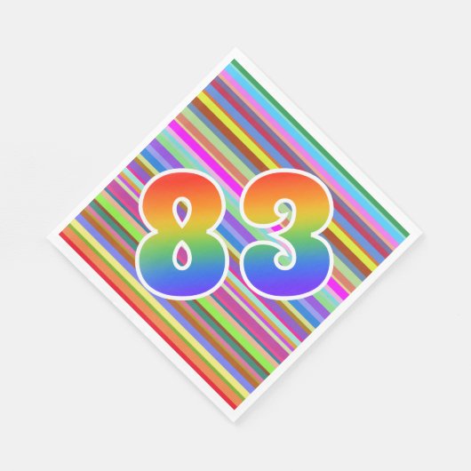 Kleurrijke strips + Rainboogpatroon "83" Event # Servet (Hoek)