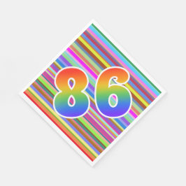 Kleurrijke strips + Rainboogpatroon "86" Event # Servet