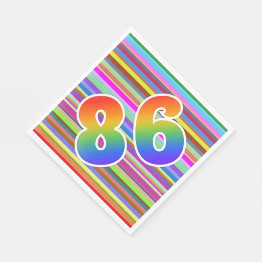 Kleurrijke strips + Rainboogpatroon "86" Event # Servet (Hoek)