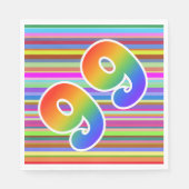 Kleurrijke strips + Rainboogpatroon "99" Event # Servet (Voorkant)