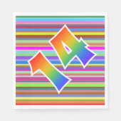 Kleurrijke strips + regenboogpatroon "14" Event # Servet (Voorkant)