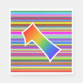 Kleurrijke strips + regenboogpatroon "1" Event # Servet (Voorkant)