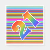 Kleurrijke strips + regenboogpatroon "21" Event # Servet (Voorkant)