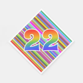 Kleurrijke strips + regenboogpatroon "22" Event # Servet