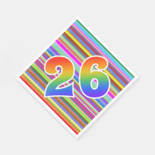 Kleurrijke strips + regenboogpatroon "26" Event # Servet
