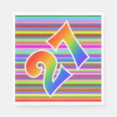 Kleurrijke strips + regenboogpatroon "27" Event # Servet (Voorkant)