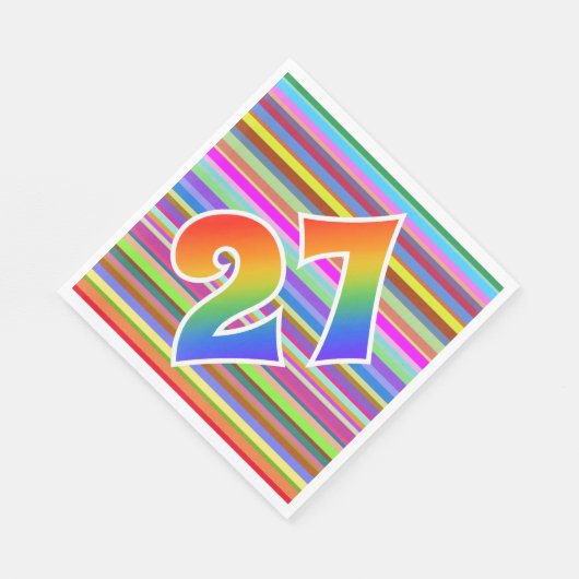 Kleurrijke strips + regenboogpatroon "27" Event # Servet (Hoek)