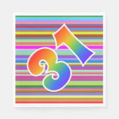 Kleurrijke strips + regenboogpatroon "31" Event # Servet (Voorkant)