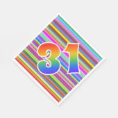 Kleurrijke strips + regenboogpatroon "31" Event # Servet (Hoek)