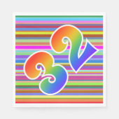 Kleurrijke strips + regenboogpatroon "32" Event # Servet (Voorkant)
