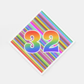 Kleurrijke strips + regenboogpatroon "32" Event # Servet (Hoek)