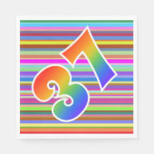 Kleurrijke strips + regenboogpatroon "37" Event # Servet (Voorkant)