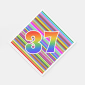 Kleurrijke strips + regenboogpatroon "37" Event # Servet (Hoek)