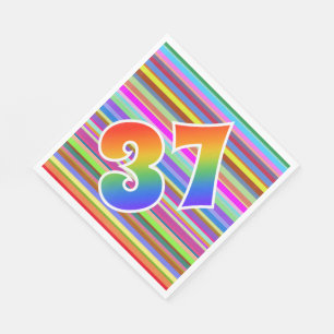 Kleurrijke strips + regenboogpatroon "37" Event # Servet