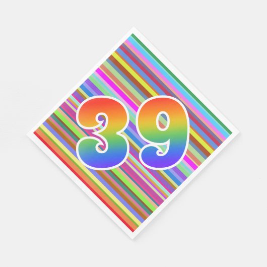 Kleurrijke strips + regenboogpatroon "39" Event # Servet (Hoek)