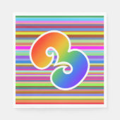 Kleurrijke strips + regenboogpatroon "3" Event # Servet (Voorkant)