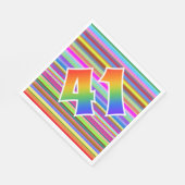 Kleurrijke strips + regenboogpatroon "41" Event # Servet (Hoek)
