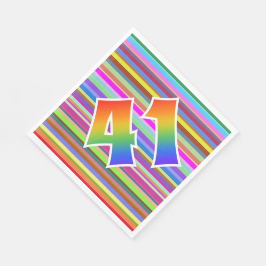 Kleurrijke strips + regenboogpatroon "41" Event # Servet (Hoek)