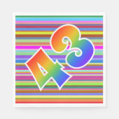 Kleurrijke strips + regenboogpatroon "43" Event # Servet (Voorkant)