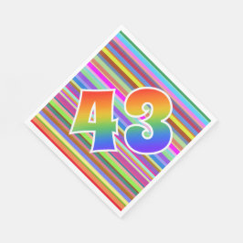 Kleurrijke strips + regenboogpatroon "43" Event # Servet