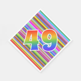 Kleurrijke strips + regenboogpatroon "49" Event # Servet