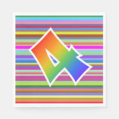 Kleurrijke strips + regenboogpatroon "4" Event # Servet (Voorkant)