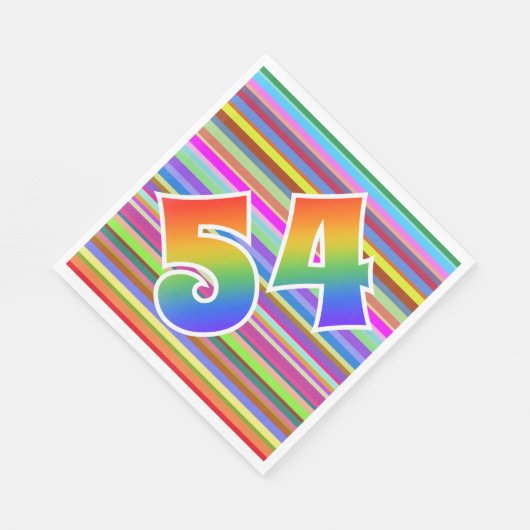 Kleurrijke strips + regenboogpatroon "54" Event # Servet (Hoek)