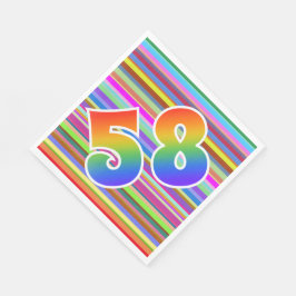 Kleurrijke strips + regenboogpatroon "58" Event # Servet