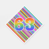 Kleurrijke strips + regenboogpatroon "63" Event # Servet (Hoek)