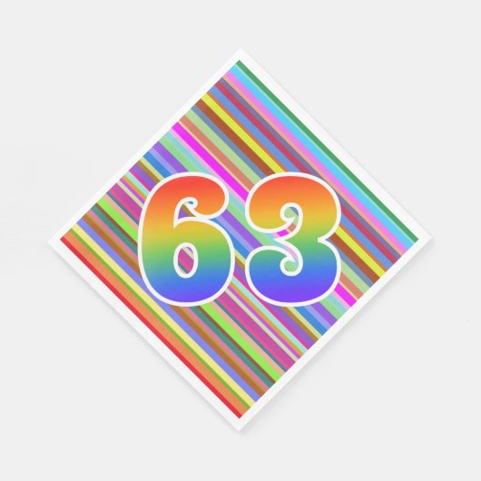 Kleurrijke strips + regenboogpatroon "63" Event # Servet (Hoek)