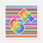 Kleurrijke strips + regenboogpatroon "64" Event # Servet (Voorkant)