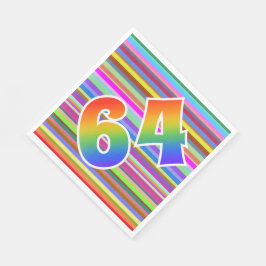 Kleurrijke strips + regenboogpatroon "64" Event # Servet