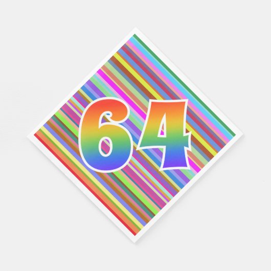 Kleurrijke strips + regenboogpatroon "64" Event # Servet (Hoek)